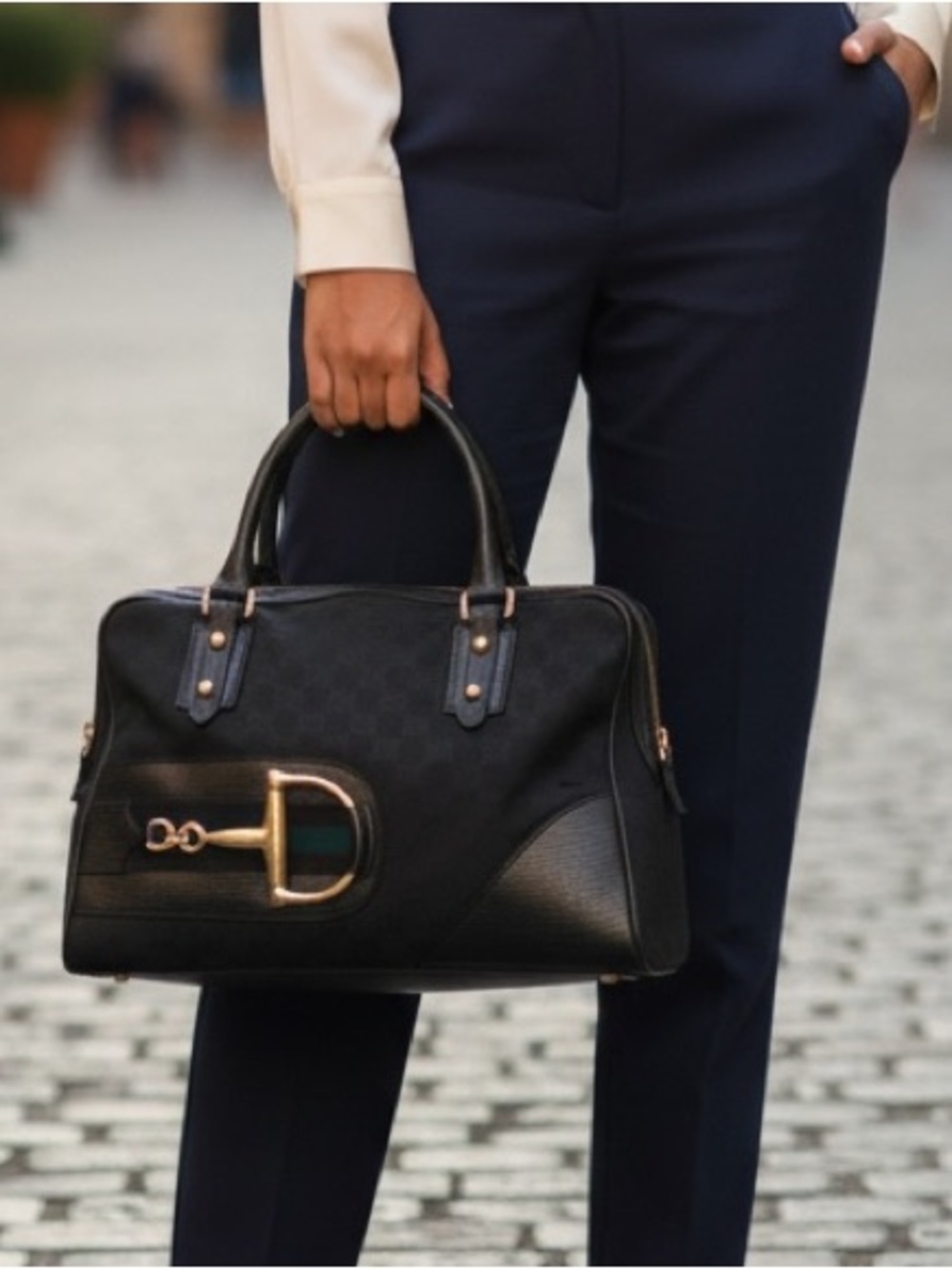 EUC Gucci GG Canvas Horsebit Boston Bag | Vintage Tom Ford Era | Understated Lux